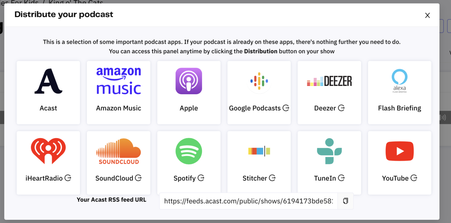 Acast's one-click distribution to major podcast apps